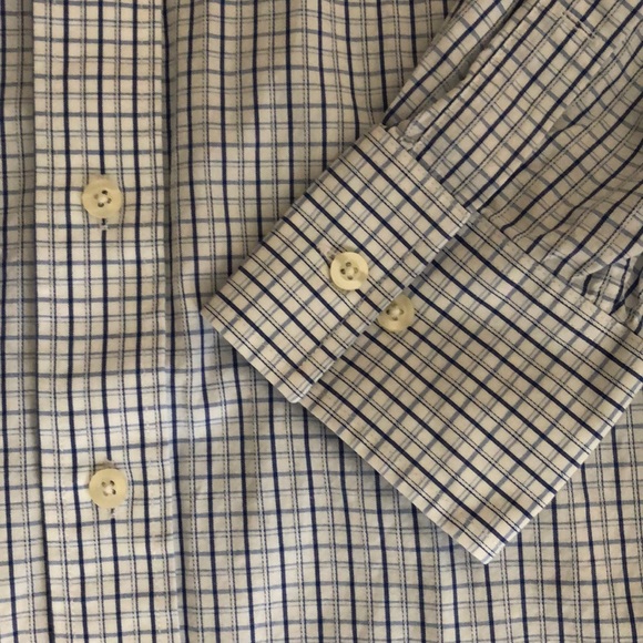 Michael Kors blue white plaid button down - Picture 3 of 5